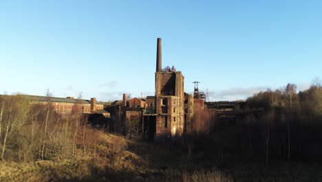 Abandoned-run-down-Staffordshire-historical-industrial-coal-mine-buildings-aerial-view