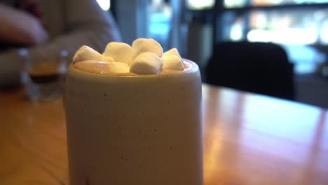 2-3-Bokeh-backgroud-at-coffee-shop-with-blurred-customers-seated-at-table-enjoying-espresso-cappuccino-hot-chocolate-with-marshmellows-on-wooden-table-during-the-daytime-unfocused-empty-seats-behind