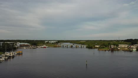 Aerial-view-of-Tarpon-Bayou-near-Clearwater,-Florida