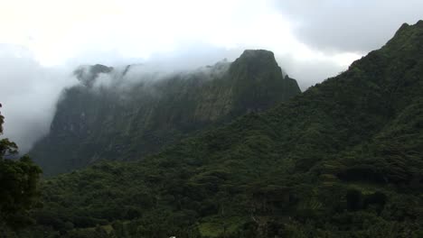 Mount-Tapioi-covered-by-clouds,-Raiatea,-Society-Islands,-French-Polynesia