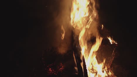 Flames-Burning-Wooden-Furniture-At-Night