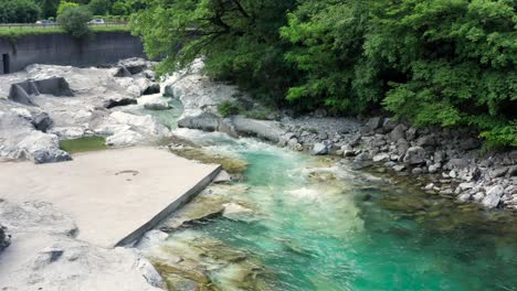 Wonderful-Serio-river-with-its-crystalline-green-waters,-Bergamo,-Seriana-valley,Italy