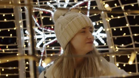 Woman-Watching-Christmas-Lights-on-a-Great-Exhibition
