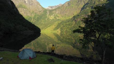 a-drone-shot-of-camping-in-naeroyfjord-Norway