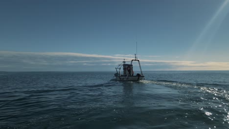 Fishing-boat-motoring-near-the-shoreline