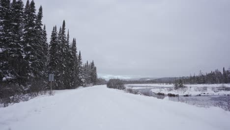 Beautiful-Winter-Landscape-Scene-On-Opeongo-Road-In-Beautiful-Algonquin-Provincial-Park