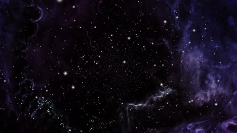 Nubes-Nebulosas-Moviéndose-Con-Estrellas-A-Su-Alrededor-En-El-Universo