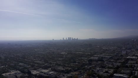Super-wide-aerial-shot-of-West-Hollywood-and-Beverly-Hills-with-Century-City-in-the-background