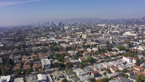 Wide-descending-aerial-shot-of-East-Hollywood
