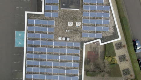 top-down-aerial-of-store-rooftop-filled-with-solar-panels