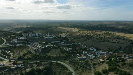 4k-Aerial-Back-Motion-of-the-Monsaraz-village,-Portugal