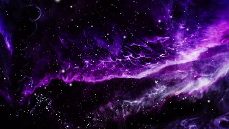 Nubes-Nebulosas-De-Color-Púrpura-Oscuro-En-El-Universo-Acercándose-A-Las-Estrellas