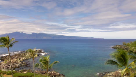 Aerial-view-of-peninsula-on-Kapalua-Coastal-Trial,-Maui-Island,-Hawaii