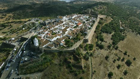 4k-Aerial-Circular-Motion-of-the-tradicional-Monsaraz-village-in-Portugal