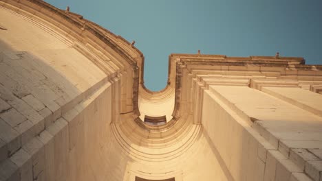 Lissabon-Alte-Barockkathedrale-National-Pantheon-Fassade-Detail-Ziehen-In-Kamera-Zeitlupe