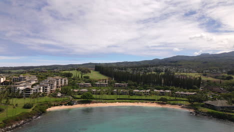 Aerial-Panorama-Von-Napili-Bay-Turquoise-Water-Und-Golden-Sand-Beach-Auf-Maui-USA