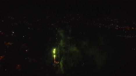 Colorful-fireworks-from-a-drone-view