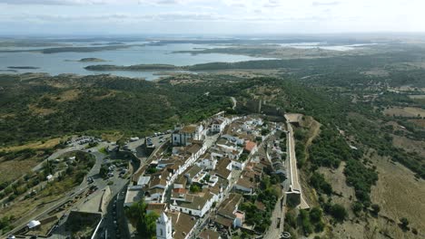 4k-Aerial-Back-Motion-of-the-ancient-Monsaraz-village-in-Portugal
