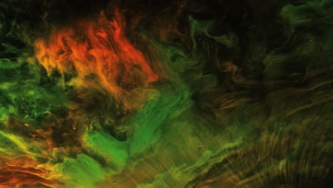 Las-Nubes-Nebulosas-Verdes-Y-Amarillas-Se-Mueven-En-El-Universo