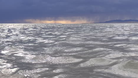 Water-Ripples-on-the-Surface-of-the-Salt-Lake-in-Utah-during-Sunset