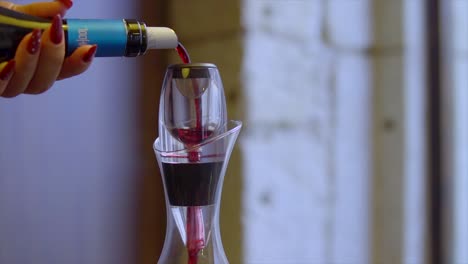 Pouring-Red-Wine-Into-Decanter