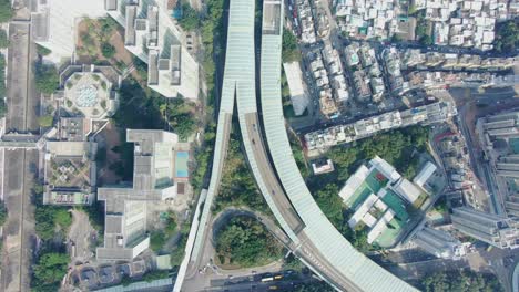 Wolkenkratzer-In-Der-Innenstadt-Von-Hongkong-Und-Stadtverkehr,-Luftbild