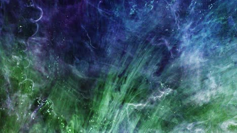 Nubes-Nebulosas-Verdes-Moviéndose-En-El-Universo-Oscuro