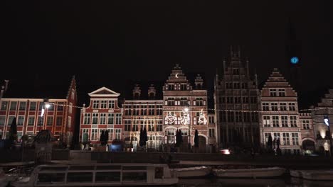Empty-Graslei-in-Ghent-at-night-during-coronavirus-pandemic-in-Belgium