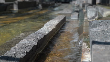 Unique-Water-Feature-with-Rows-of-Rectangular-Rock---Mall-Water-Feature