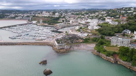 Torquay-Harbour-and-Marina-on-Coastal-Town-on-English-Channel-in-Devon,-England