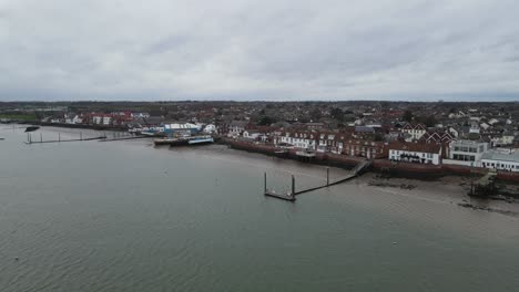 Burnham-on-Crouch-Essex-UK-Low-Aerial-Point-of-view-town-and-waterfront