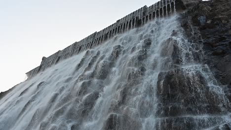 The-newly-opened-stunning-Khorfakkan-artificial-waterfall-in-Sharjah,-The-new-tourist-destination-in-United-Arab-Emirates