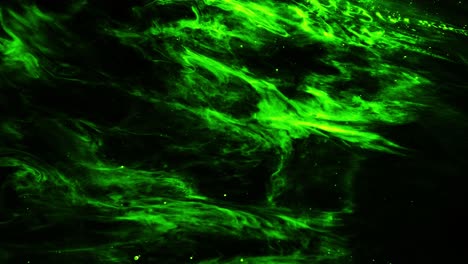 La-Superficie-De-Las-Nubes-Nebulosas-Verdes-Flotando-En-El-Universo