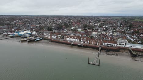Burnham-on-Crouch-Essex-UK-High-Aerial-waterfront-houseboats-town-in-background