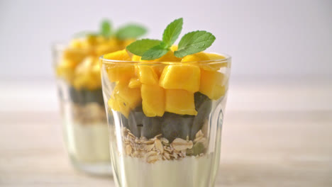 homemade-fresh-mango-and-fresh-blueberry-with-yogurt-and-granola---healthy-food-style
