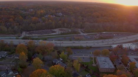 Aerial-view-of-highway-40-going-through-Ladue-in-St