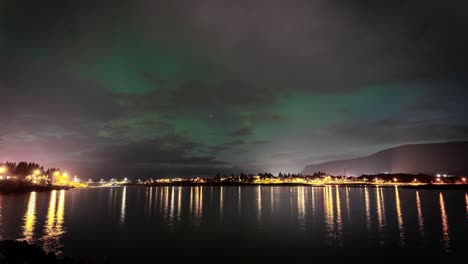 Motion-Timelapse-Of-Northern-Lights-In-Iceland-At-Night---static-shot