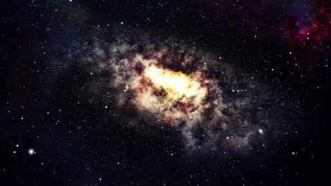 Galaxie-Dreht-Sich-Im-Universum-Vor-Einem-Hintergrund-Von-Nebelwolken