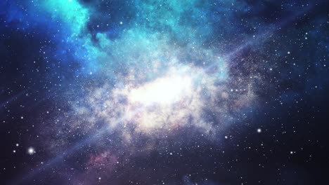 Galaxie-Dreht-Sich-Im-Inneren-Des-Blauen-Wolkennebels,-Des-Universums