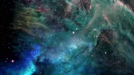 Nube-Nebulosa-En-El-Universo-Con-Varias-Estrellas-En-Movimiento