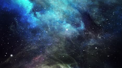 Nebelwolken-In-Einem-Dunklen,-Sternenübersäten-Universum