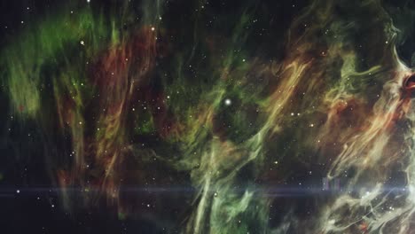 Nubes-Nebulosas-Y-Una-Estrella-Brillante-Moviéndose-En-El-Universo
