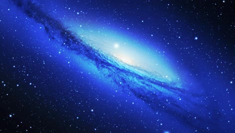 Una-Galaxia-Con-Luz-Azul-Brillante-En-Medio-Del-Universo