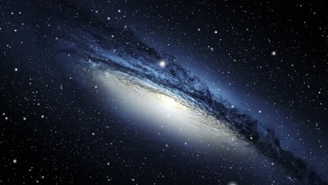 Una-Galaxia-Que-Se-Mueve-En-El-Universo-Con-Estrellas-A-Su-Alrededor