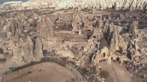 4k-aerial-drone-footage-of-Cappadocia-in-central-Turkey-and-its-distinctive-“fairy-chimneys