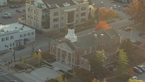 Aerial-view-of-town-hall-in-Kirkwood-in-St