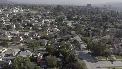 Downtown-Burbank-residential-suburban-neighbourhood-rising-above-California-community-aerial