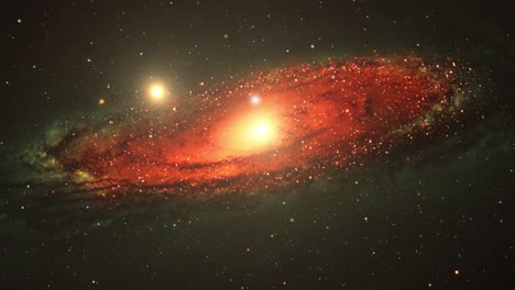 Eine-Spiralförmige,-Grünlich-rote-Galaxie-Im-Universum