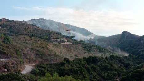 Water-Dropping-Plane-Fights-Wildfire-on-Hillside