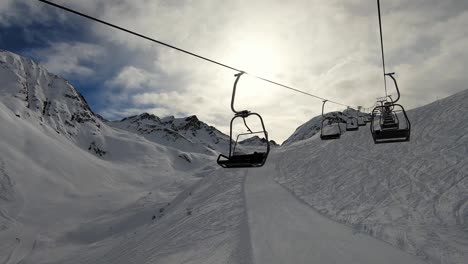 Beautiful-old-ski-lift-with-good-mountain-view